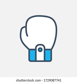 Icono de guante de boxeo diseñado en un estilo plano