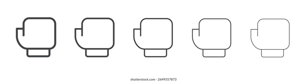 Icono de guante de boxeo logotipo de contorno simple plano