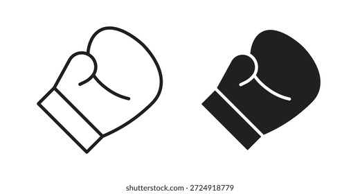 Ícone de luva de boxe plana e coleção de traçado para trabalho de ui ux.