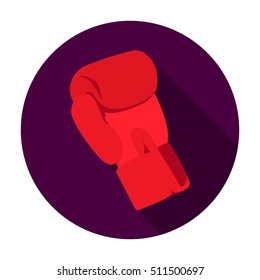 Boxing glove icon in flat style isolated on white background. Sport and fitness symbol stock vector illustration.