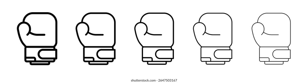 Boxing glove icon graphic set. trendy stroke line style