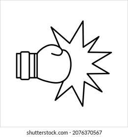 Boxing glove icon illustration isolated vector sign symbol on white background