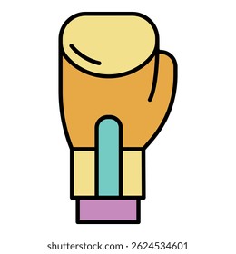 Boxing glove icon. Outline boxing glove vector icon color flat isolated