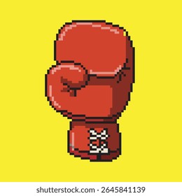 boxing glove icon pixel art, vector illustration on isolated background.