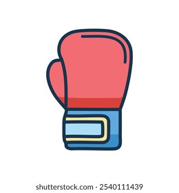 Boxing glove icon. Red boxing glove illustration, symbolizes strength, competition, and victory.