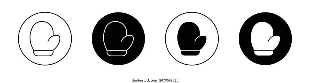 Boxing glove icon set. boxer combat fight gloves vector symbol. boxing ring match hand gloves icon in black filled and outlined style.