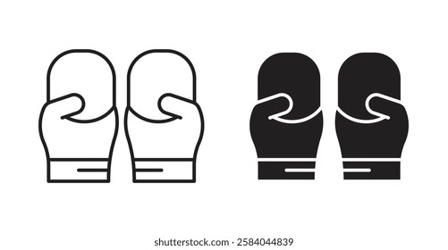 Boxing glove icon set in thin line. vector illustrations for web