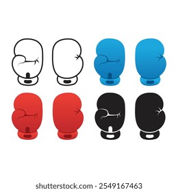 Boxing Glove Icon Set Vector Design.