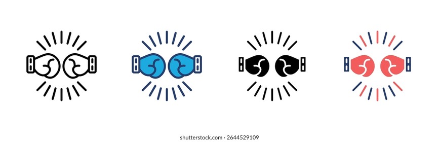 Boxing Glove icon sheet multiple style collection