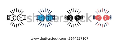 Boxing Glove icon sheet multiple style collection