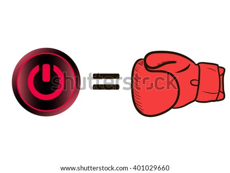 Boxing glove and icon switching off