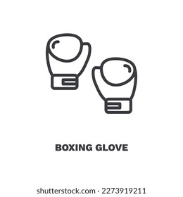 icono del guante de boxeo. Icono de guante de boxeo de línea delgada de la colección de deportes y juegos. Vector de contorno aislado en fondo blanco. El símbolo de guante de boxeo modificable puede ser usado web y móvil