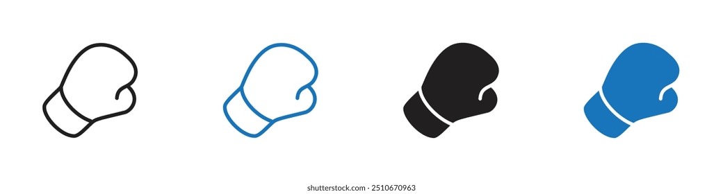 Boxing glove icon Vector set outline