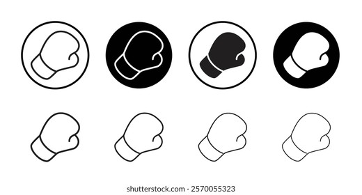 Boxing glove icon Vector set outline