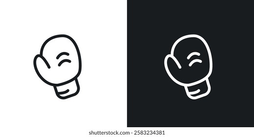 Boxing glove icons in black and white liner strokes for web design.