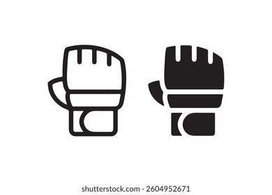 Boxing glove icons in black and white Vector