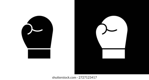 Concepto de Vector plano de iconos de guantes de boxeo. Ilustraciones en blanco y negro