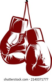 boxing glove illustration hanging on a hook