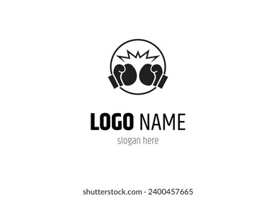 Boxing glove logo in flat design style