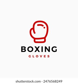 ilustración del icono del Vector del logotipo del guante de boxeo