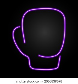 Boxing glove neon sign, modern glowing banner design, colorful modern design trends on black background. Vector illustration.