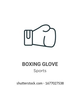 Boxing glove outline vector icon. Thin line black boxing glove icon, flat vector simple element illustration from editable sports concept isolated stroke on white background