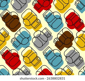 Boxing glove pattern seamless. boxing accessory background. Boxer uniform texture