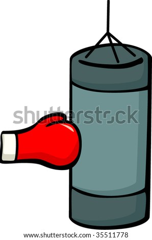 boxing glove punching a heavy bag