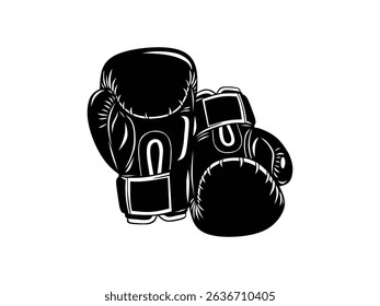 boxing glove silhouette isolated with white background