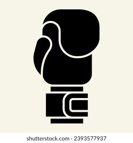 Boxing glove solid icon. Sport equipment glyph style pictogram on beige background. Boxing gloves symbol for mobile concept and web design. Vector graphics