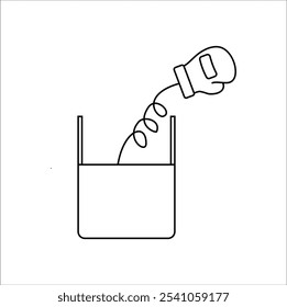 Boxing glove spring coming out. Vector illustration design. Eps 10.