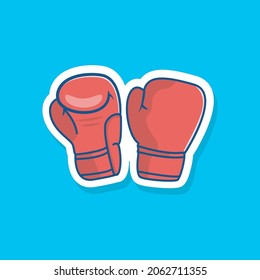boxing glove style sticker vector illustration,sports equipment design