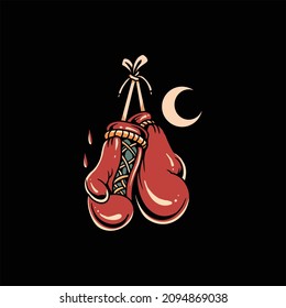 boxing glove tattoo vector design