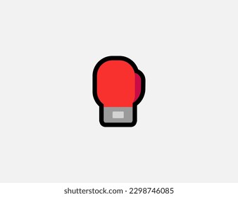 Icono del vector de guante de boxeo. Ilustración de Emoji. Emoticono vectorial del guante de boxeo aislado