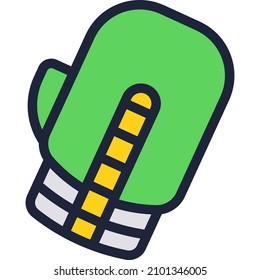 Icono del vector de guante de boxeo aislado en fondo blanco. Equipo deportivo de entrenamiento deportivo de combate de boxeo