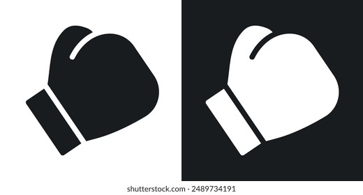 Boxing glove vector icon set in solid black and white color