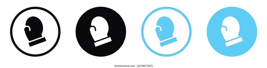 Boxing glove vector icons in black and blue colors