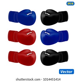 Boxing glove in vector on white background.Boxing gloves vector illustration.Boxing glove photorealism.