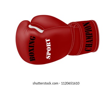 Boxing glove in vector on white background.Boxing gloves vector illustration.Boxing glove photorealism.