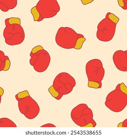 Boxing Glove Vector Seamless Pattern illustration for Print, Wallpaper, Decoration.