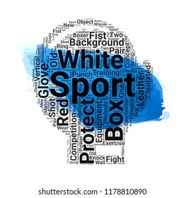 Boxing Glove word cloud vector design creative concept. Boxing Glove icon shape. Trendy vector word collection.