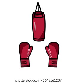 boxing gloves and bag punch