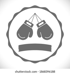 boxing gloves with banner emblem icon