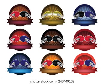 Boxing gloves banner set
