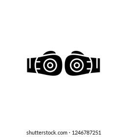 Boxing gloves black icon, vector sign on isolated background. Boxing gloves concept symbol, illustration 