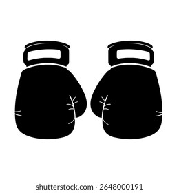 Boxing gloves - black and white symmetrical icon pair