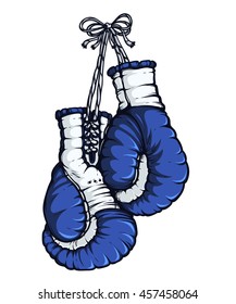 Boxing gloves. Blue color. Isolated