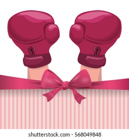 boxing gloves breast cancer awareness related icon 