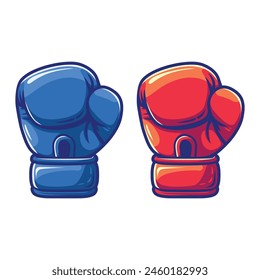 boxing gloves cartoon illustration design