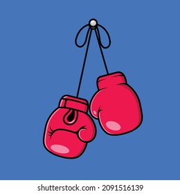 Boxing Gloves Cartoon Vector Icon Illustration. Sport Icon Concept Isolated Premium Vector. Flat Cartoon Style